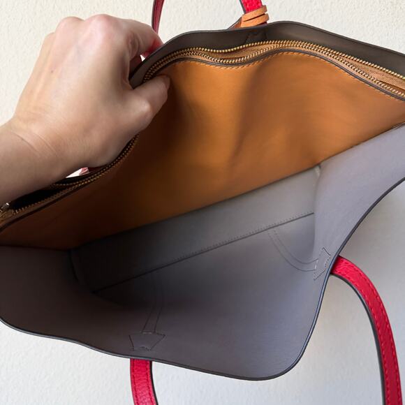 Tory Burch Perry Triple-Compartment Tote in Brilliant Red - Picture 9 of 9